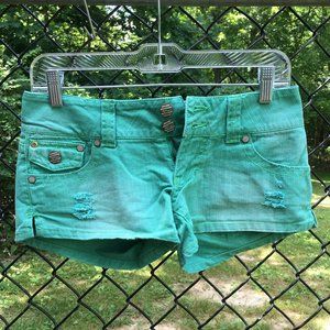 Bright Teal 'Tyte Jeans' Shorts